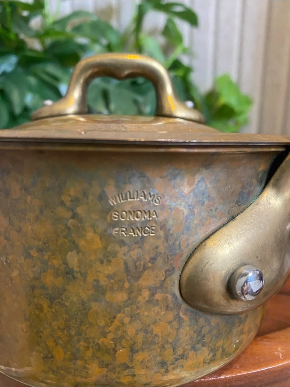 VTG Williams Sonoma Copper Cookware Small Saucepan Pot with Lid Made in France